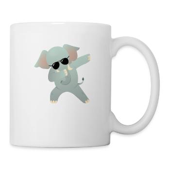Dabbing Elephant With Sunglasses - Cool Gift - Tasse - Weiß - Rechts