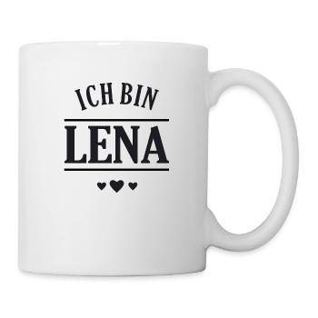 Ich bin Lena - lustiges Alkohol Partner Shirt - Tasse - Weiß - Rechts