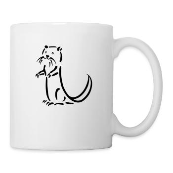 otter beaver sea otter fish lake fishing river - Mug - white - Right