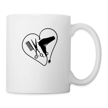 Herz für Friseure / heart 4 hairstyling (1c) - Tasse - Weiß - Rechts