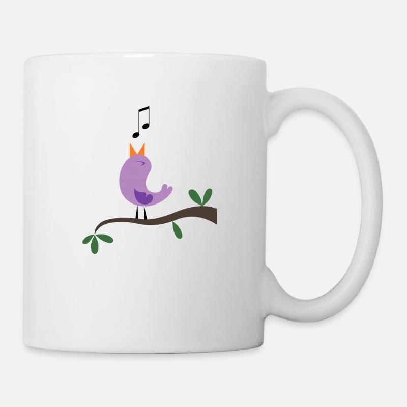 Oiseau chanteur - Mug blanc - blanc