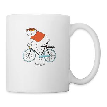 Berliner Bär mit Fahrrad | farbig | littlepublic - Tasse - Weiß - Rechts