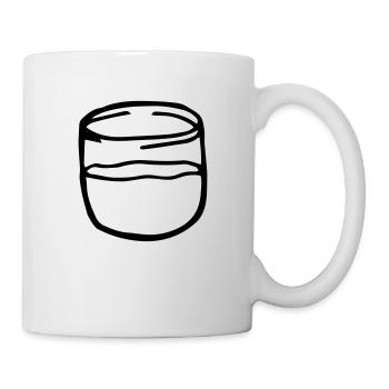 glas, glas halb voll, Glas gefüllt - Tasse - Weiß - Rechts