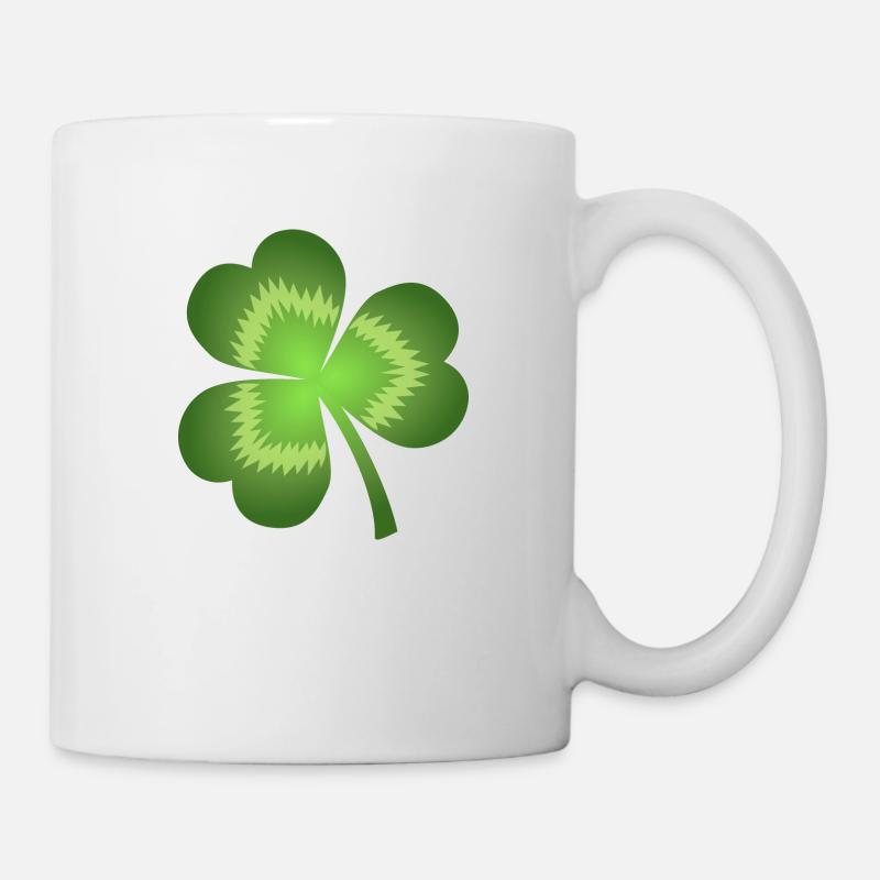 Kleeblatt - Tasse - Weiß