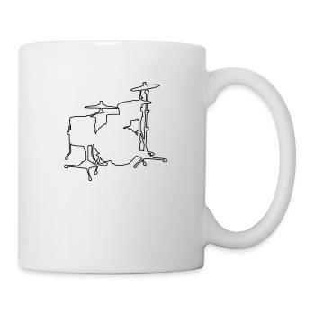 Drums Silhouette - Tasse - Weiß - Rechts