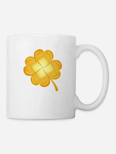 Kleeblatt Gold - Tasse - Weiß