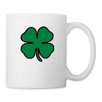kleeblatt glueck shamrock luck four leaf clover9 - Tasse - Weiß - Rechts