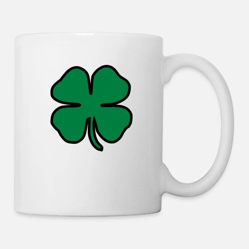 trèfle chance trèfle à quatre feuilles chance clover9 - Mug blanc - blanc