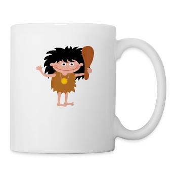 neanderthal cave man caveman steinzeit5 - Mug - white - Right