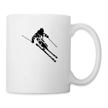 Skiing tribal - Mug blanc - blanc - Droite