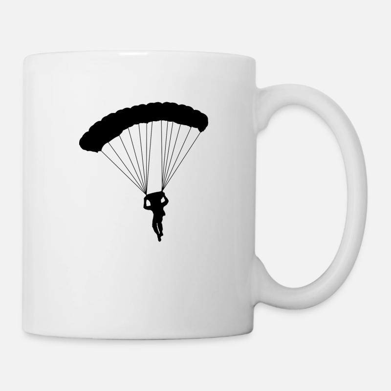 parachute parachuting skydiver - Mug blanc - blanc