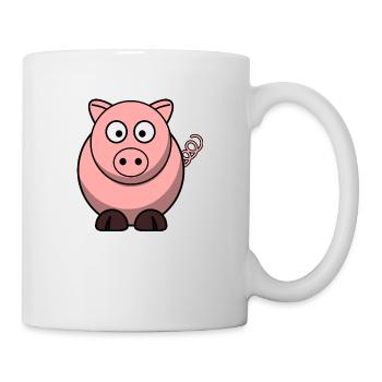 Rosa Schweinchen - Tasse - Weiß - Rechts