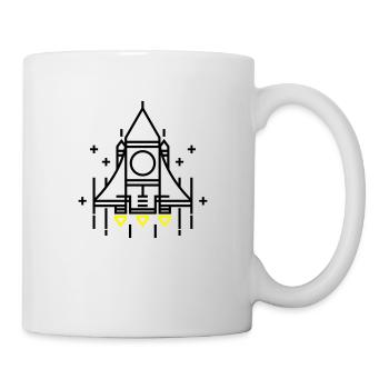 Retro Rakete - Tasse - Weiß - Rechts