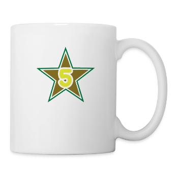 Number 5 five star star number - Mug - white - Right