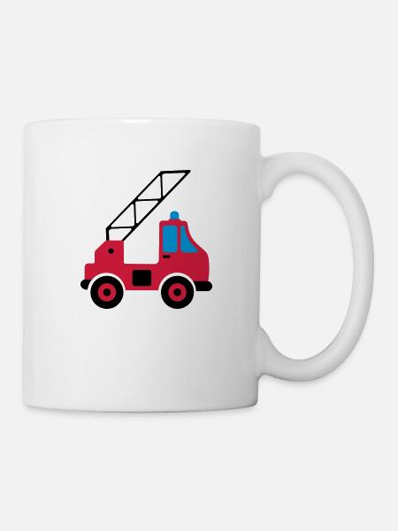 Feuerwehr Leiterwagen - Tasse - Weiß