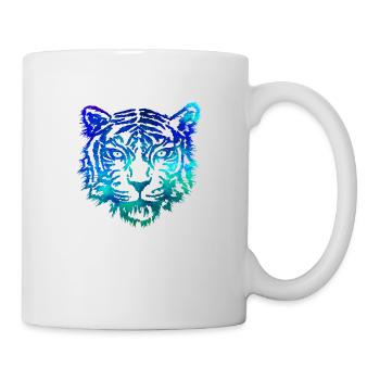 Tiger (Blau) - Tasse - Weiß - Rechts