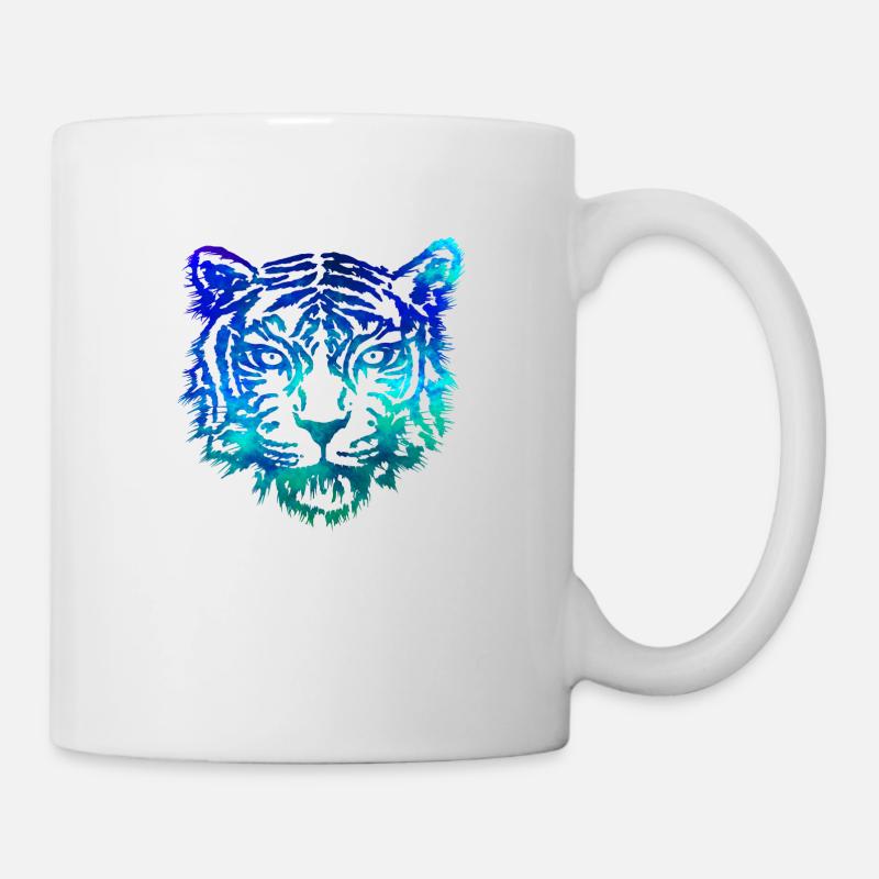 Tiger (Blau) - Tasse - Weiß