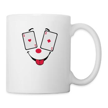 Karten-Poker-Ass Paar Smiley2 - Tasse - Weiß - Rechts