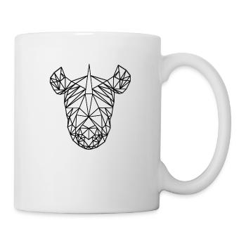 Rhino LowPoly Black & White - Mug blanc - blanc - Droite
