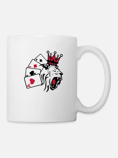king roi poker lion1 - Mug blanc - blanc
