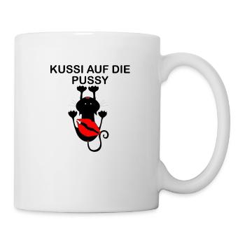 Kussi auf die Pussy - Tasse - Weiß - Rechts