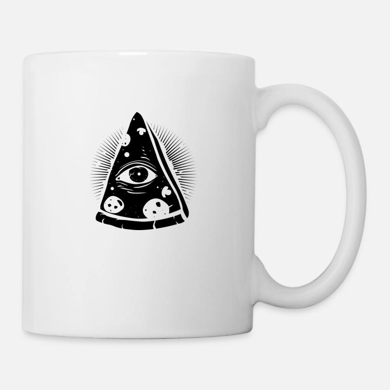PIZZA ILLUMINATI | LUSTIGES PYRAMIDEN DESIGN IDEE - Tasse - Weiß
