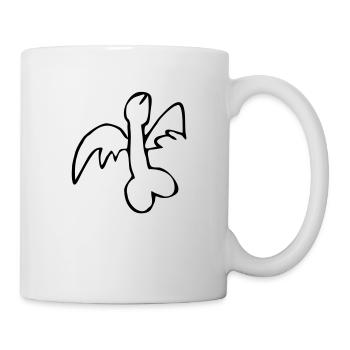 Penis, fiegender Penis der Gerät exit-shirt - Tasse - Weiß - Rechts