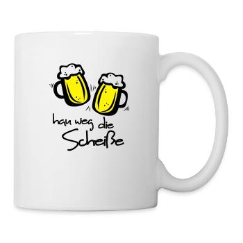 Biergläser hau weg die Scheiße - Tasse - Weiß - Rechts