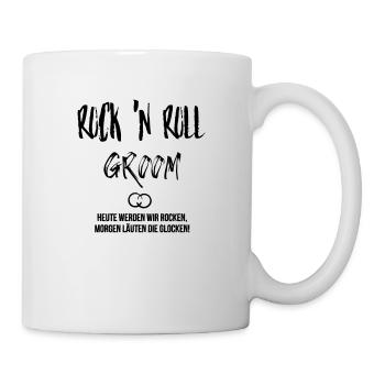 Junggesellenabschied JGA Rock Bräutigam Spruch - Tasse - Weiß - Rechts