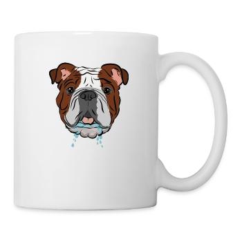 Bulldog with Sabber /Dog Lover / Gift Idea - Mug - white - Right