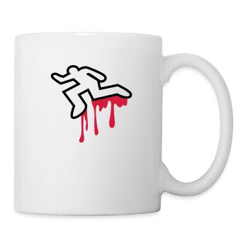 Mord Mord Leichenbeschauer Leiche umreißen - Tasse - Weiß - Rechts