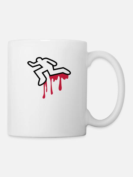Mord Mord Leichenbeschauer Leiche umreißen - Tasse - Weiß