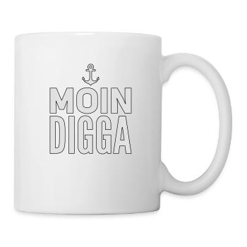 Moin Digga Hamburg - Tasse - Weiß - Rechts