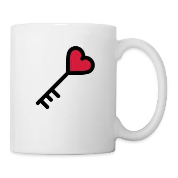 la clé du coeur de la Saint Valentin - Mug blanc - blanc - Droite
