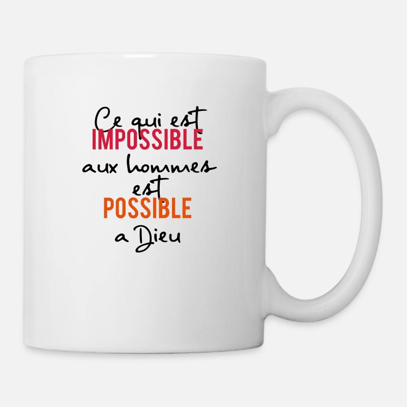 tout est possible à Dieu - Mug blanc - blanc