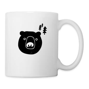 Bear in the forest drawing - Mug - white - Right