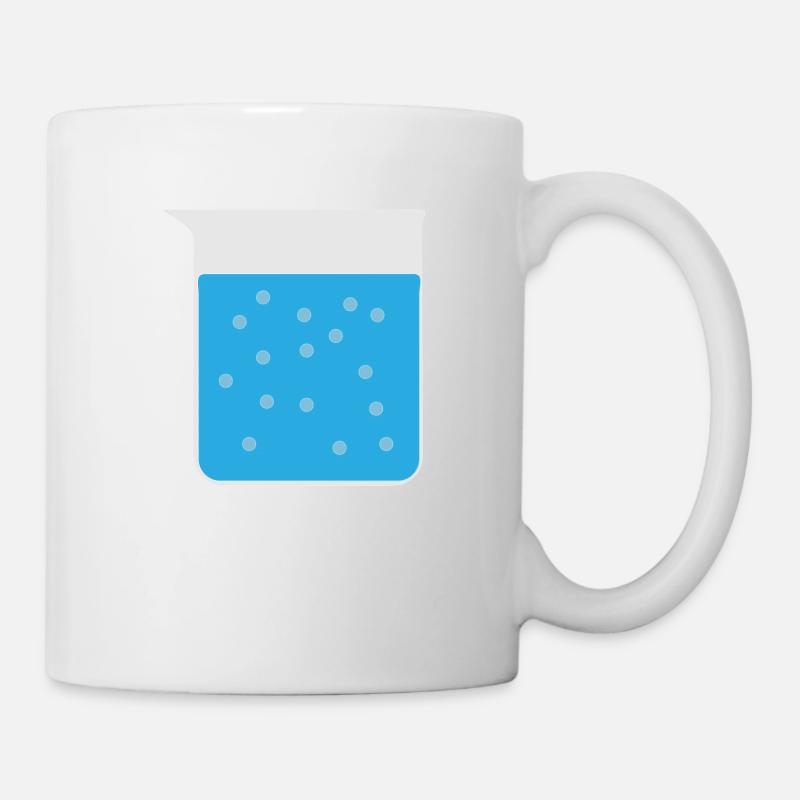 Bécher de chimie avec de l'eau bouillante - cadeau - Mug blanc - blanc