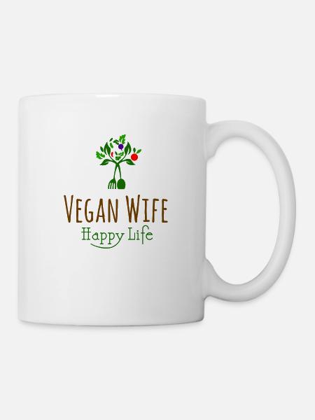 VEGAN WIFE - Mug blanc - blanc