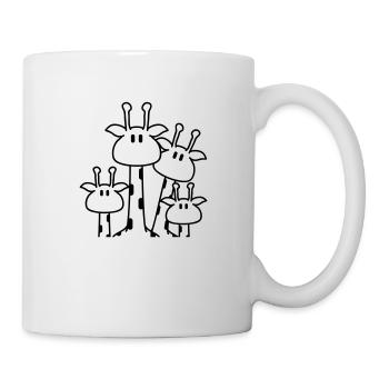 Cute giraffe family 2 children mom dad giraffe - Mug - white - Right