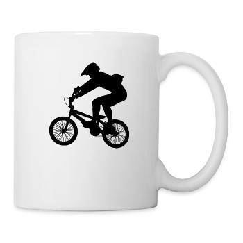 BMX Fahrrad Radsport Halfpipe Extremsport Zweirad - Tasse - Weiß - Rechts