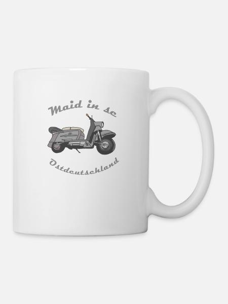 Made in the DDR, Troll Roller, Simson, Moped, Ossi - Tasse - Weiß