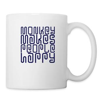 Monkey makes people happy english saying abstract - Mug - white - Right