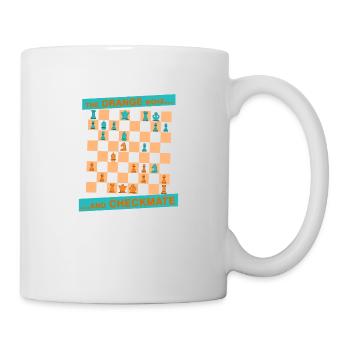 Die ORANGE Bewegung ... und CHECKMATE - Griechisch - Tasse - Weiß - Rechts