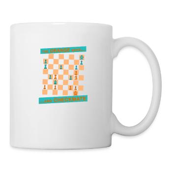 Die ORANGE Bewegung ... und CHECKMATE - des Hakens - Tasse - Weiß - Rechts