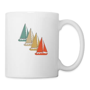 Voilier de voilier rétro style vintage - Mug blanc - blanc - Droite