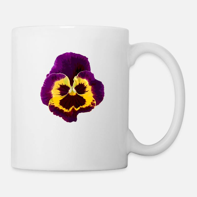 Stiefmütterchen / Veilchen - Tasse - Weiß