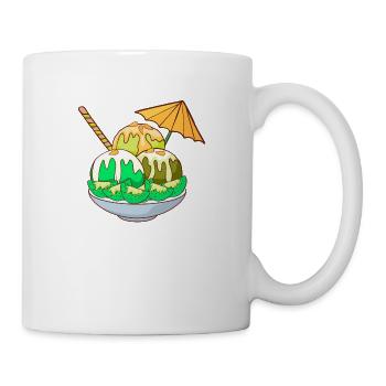 Eis Speiseeis Eiskrem Eiscreme Kugeleis Eisbecher - Tasse - Weiß - Rechts