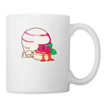 Crème glacée panna cotta crème glacée crème glacée - Mug blanc - blanc - Droite
