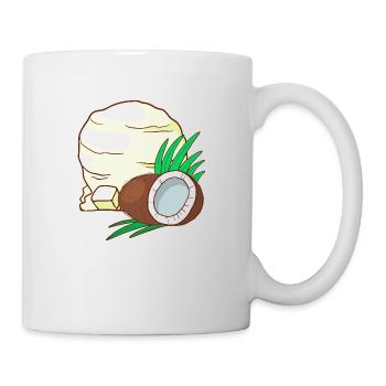 Kokosnuss Eis Speiseeis Eiskrem Eiscreme Kugeleis - Tasse - Weiß - Rechts