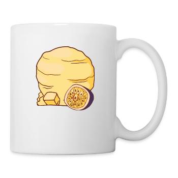 Eis Speiseeis Eiskrem Eiscreme Kugeleis Maracuja - Tasse - Weiß - Rechts